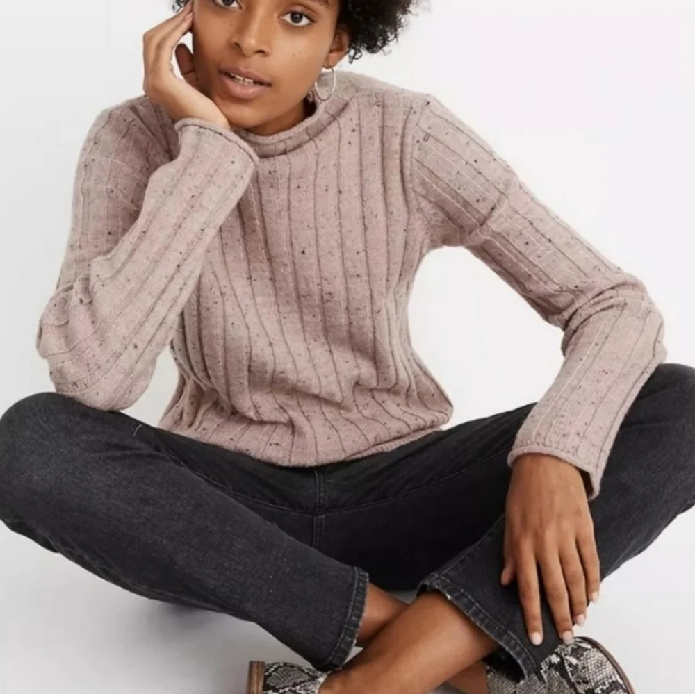 Madewell Ribbed Sweater in Light Pink